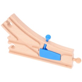 TOYANDONA Wooden Train Track Rail Station Accessory Curved Switch Tracks Toy Train Accessories