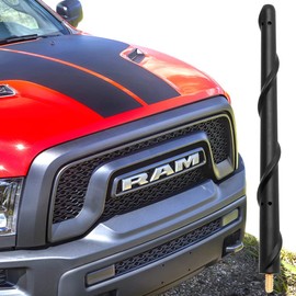 KSaAuto Antenna for Dodge Ram 1500 2500 3500 2009-2025, Dodge Ram 1500 Antenna Replacement, 7 Inch Spiral Rubber Pickup Car Truck Dodge Ram 1500 Accessories Upgrade for AM FM Radio Reception