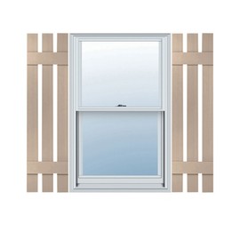 Ekena Millwork LS3S12X05100WI Lifetime, Standard Three Spaced, Board-n-Batten, w/Installation Lok's & Matching Screws (Per Pair), Bla Vinyl Shutters, 51"H, 023-Wicker