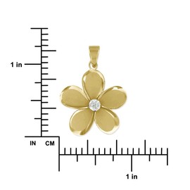 Sterling Silver with Yellow Gold Tone Overlay 23mm Plumeria Necklace, 18"