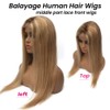 Human Hair Lace Part Wigs Ombre Medium Brown with Golden