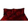 YSJ 3 PCS Duvet Cover Set with Zipper Closure,Ties-Black Red