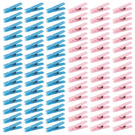 JUXINGDAZYF 100 Pieces Gender Reveal Clothespins Baby Shower Clothes Pins Plastic Small Clips for Party Favors, Blue and Pink
