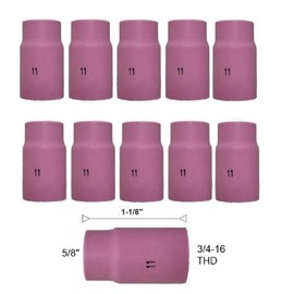 STARTECHWELD Ceramic Gas Lens Cup 54N19#11, Alumina Nozzle 3/4" Fits WP17 WP18 WP26 (10 Pack) 54N19