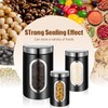 Maxdot 6 Pcs Black Canisters Set for Kitchen Counter Coffee