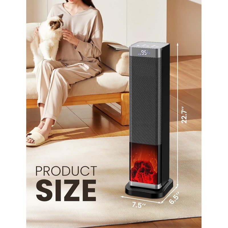 Space Heaters for Indoor Use, 1500W PTC Ceramic Electric Heater