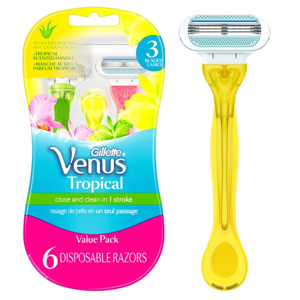 Gillette Venus Tropical Value Pack 6 Disposable Razors 3 Blades