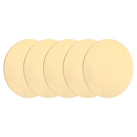 sourcing map 5Pcs Brass Round Plate, 0.02"(0.5mm) Thick 1.2"(30mm) Dia H62 Brass Round Disc Blank Round Metal Sheet Copper Circle Disc for Metal Stamping DIY Crafts