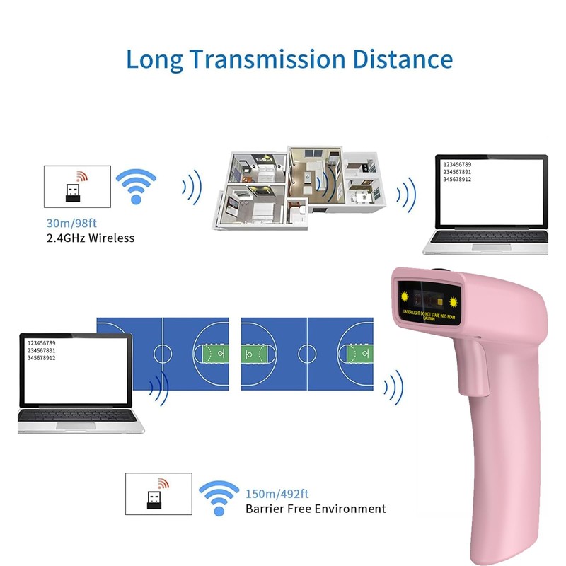 USB Wireless Barcode Scanner,Symcode Handheld Laser 1D Bar Code Reader
