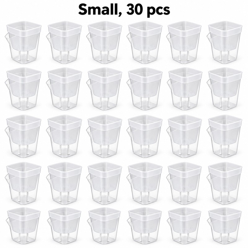 15-Pack Self-Watering Plant Pots for Seedlings and Cuttings – Translucent