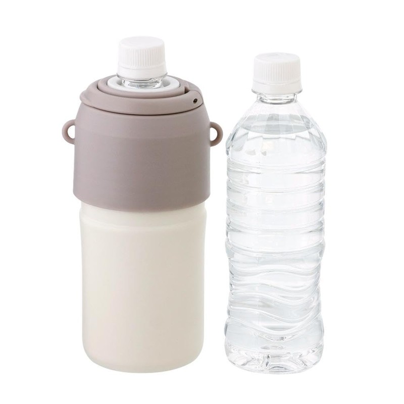 LIV PLUS ペットボトルホルダー 保冷保温 真空二重構造 300～650ml ショルダー ベージュ NM-371