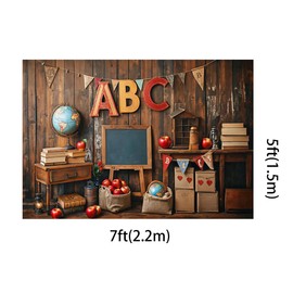 Kate - Telones de fondo de estudio de amor de 7 x 5 pies para fotografía de regreso a la escuela, fondo de pizarrón, fondo de globo de madera, color café, fondo de estudio
