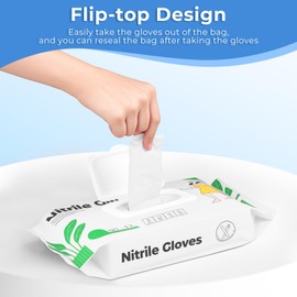 Disposable Nitrile Gloves - Pack of 50, Extended Cuff Cleaning Glove, Powder-Free and Food Certified, for Dishwashing, Cooking, Household (White, Small)