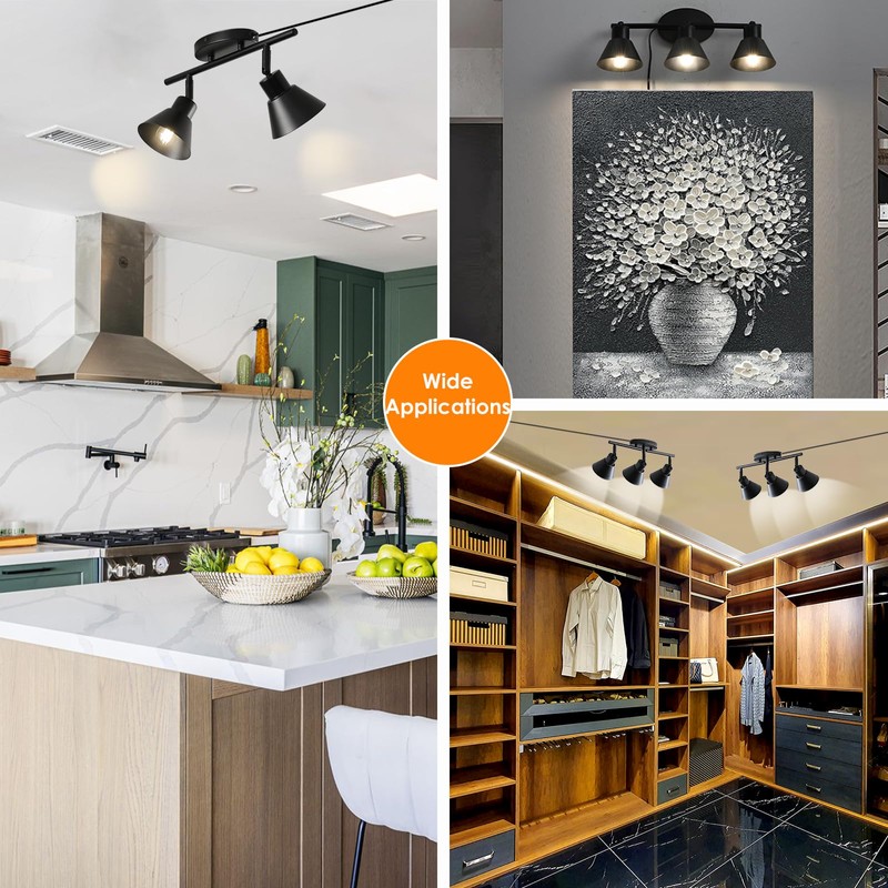 vivihobb 3 Light Plug in Track Lighting Kit,Modern Plug in