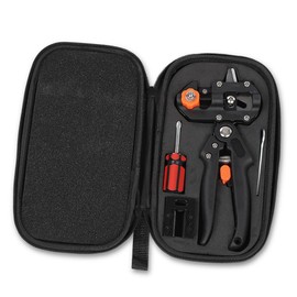 CHEDA 2 in 1 Garden Tree Grafting Knife Pruning Pruner Shears Snip Scissors Cutting Tool Kit Black & Orange