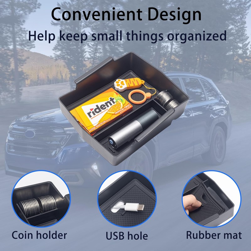 Center Console Organizer Compatible with 2025 Subaru Forester Accessories Armrest