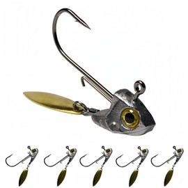 DAYUYUE Pack of 6 10g Jig Head Hooks Spinmad Jig Head for Rubber Fish Jig Head Spinner to Prevent Falling Off Swivel Spoon Bait Soft Bait Can Be Installed Freshwater Sea Water