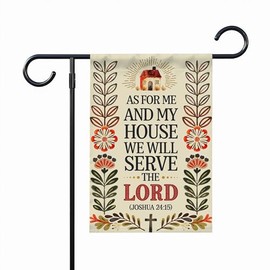 As For Me And My House We Will Serve The Lord Flag - Bible Verse Decor - Christian Home Decor Gifts For Women - Ideas Outdoor Decoration And Garden Terraces - Outdoor Yard Banner 12X18 Inch