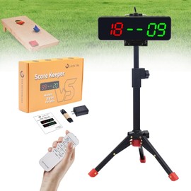 Electronic Scoreboard with Remote,Protable LED Digital Cornhole Score Keeper with Tripod,Score/Timer/Count Up/Countdown/Stopwatch/Gym Mode for Backyard lawns Table Game Indoor Outdoor