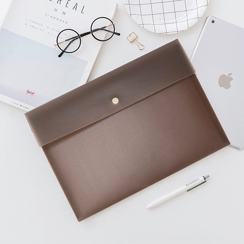 VANRA 5 Pieces A4 Envelopes Folders for Paperwork Plastic Wallets