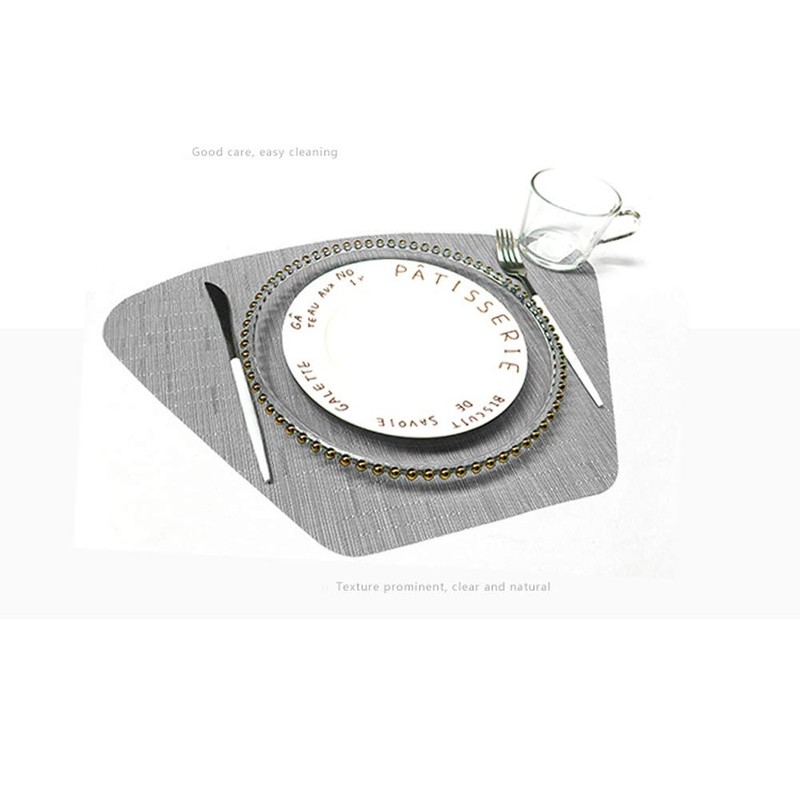 DRASAWEE Round Table Placemats Set of 6 Wedge Washable Table