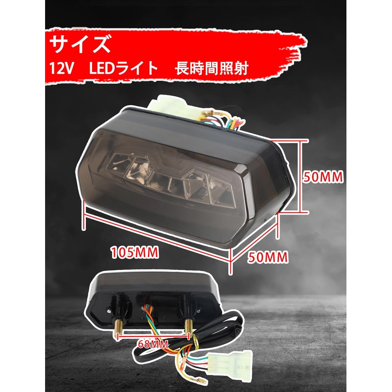 JFG Motorcycle Tail Lamp Turn Signal Integrated 12V LED for
