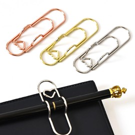 6pcs Pen Clips Heart-Shaped Paper Holder for Notebook Books Journals Clipboard Colorful Bookmark Clip Love Metal Buckle Pencil Paperclips Large Trombone Jumbo Finger Paperclip ﻿