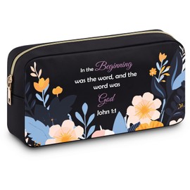 Christian Cosmetic Bag for Women Positive Affirmation Gift Motivational Inspirational Religious Makeup Bag for Girl Spiritual Baptism Presents Birthday Makeup Travel Pouch for Friend Sister