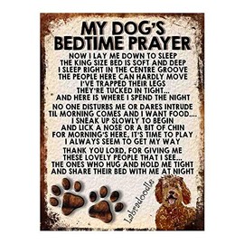 MY DOG'S BEDTIME PRAYER RETRO STYLE METAL TIN SIGN/PLAQUE (Labradoodle)