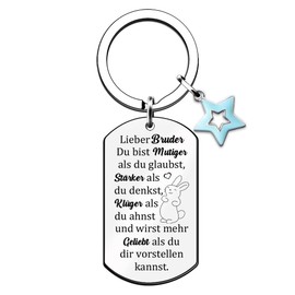 HZBLAZ Inspirational Keychain Birthday Girlfriend Daughter Son Graduation Encourage Gifts Brother Sister Women Men Family Grandson Granddaughter Treasure Christmas Keepsake, brother