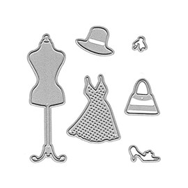Metal Clothes Rack Dress Cutting Dies, Skirt Cap Bag Die Cuts Embossing Stencils Template Mould for Card Scrapbooking and DIY Craft Album Paper Card Decor