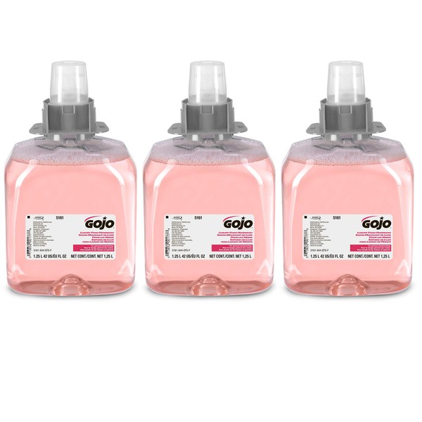 GOJO FMX-12 Luxury Foam Handwash, Cranberry Scent, EcoLogo Certified, 1250 mL Foam Soap Refill for GOJO FMX-12 Push-Style Dispenser (Pack of 3) – 5161-03