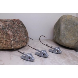 MC Custom Lures 1/2 oz Swimbait Damiki Shad Jig Head with wire keepers Pearl Shad