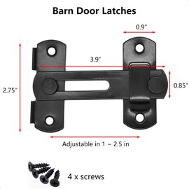 Flip Sliding Barn Door Lock for Privacy - barn Door Locks and latches for Barn Door, Pet Door, Bathroom, Outdoor, Garage, Window, Sliding Door