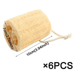 Roellgs 6PCS Natural Loofah Sponge, Natural Dishwashing Sponges Luffa Sponge Scourers Bath Scrub Sponge, Washing Up Sponges Loofah Dish Sponge for Kitchen Cleaning/Shower Scrubbing/DIY Making