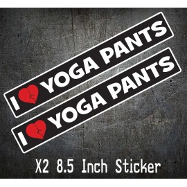 L1G 2 I Love Yoga Pants Sticker Decal JDM Drift Lowered Turbo Fits Honda Evo STI WRX