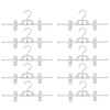 Hoypeyfiy 10pcs Stackable Plastic Clothing Hanger with Clips, Adjustable Skirt
