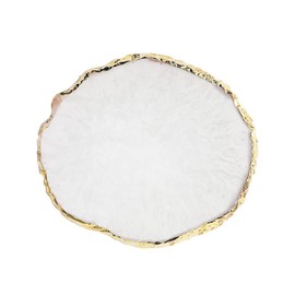 Resin Nail Art Palette, Nail Painting Mixed Color Palette, Gilded Edge Nail Gel Color Makeup Display Board Pallet (White)