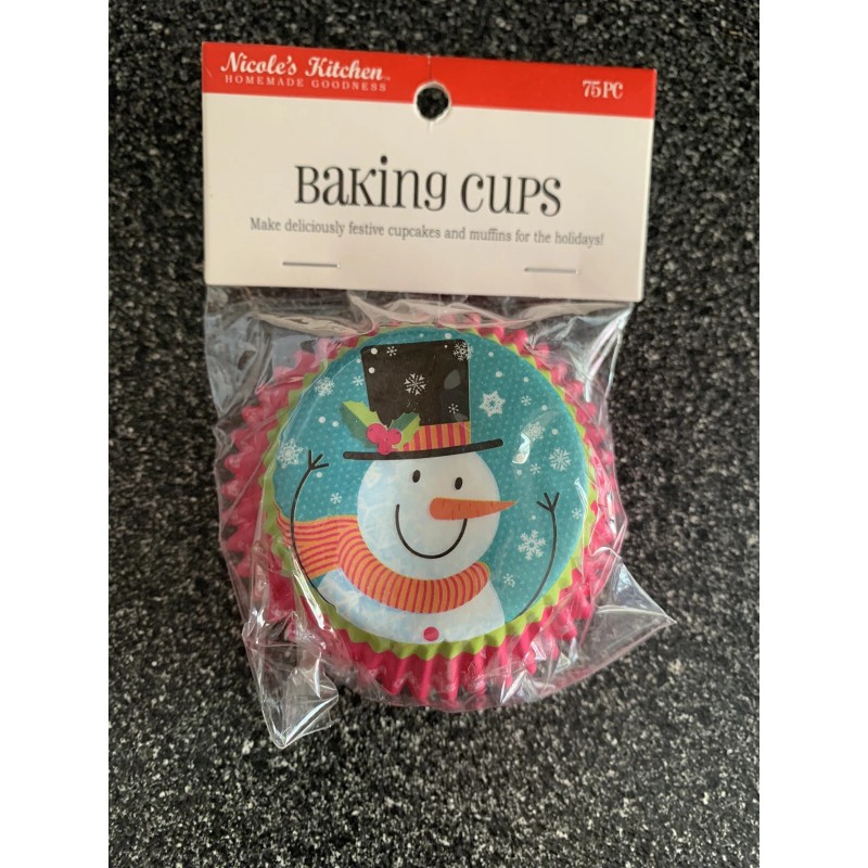 Nicole's Kitchen Frosty The Snowman 75 Ct Baking Cups Cupcake