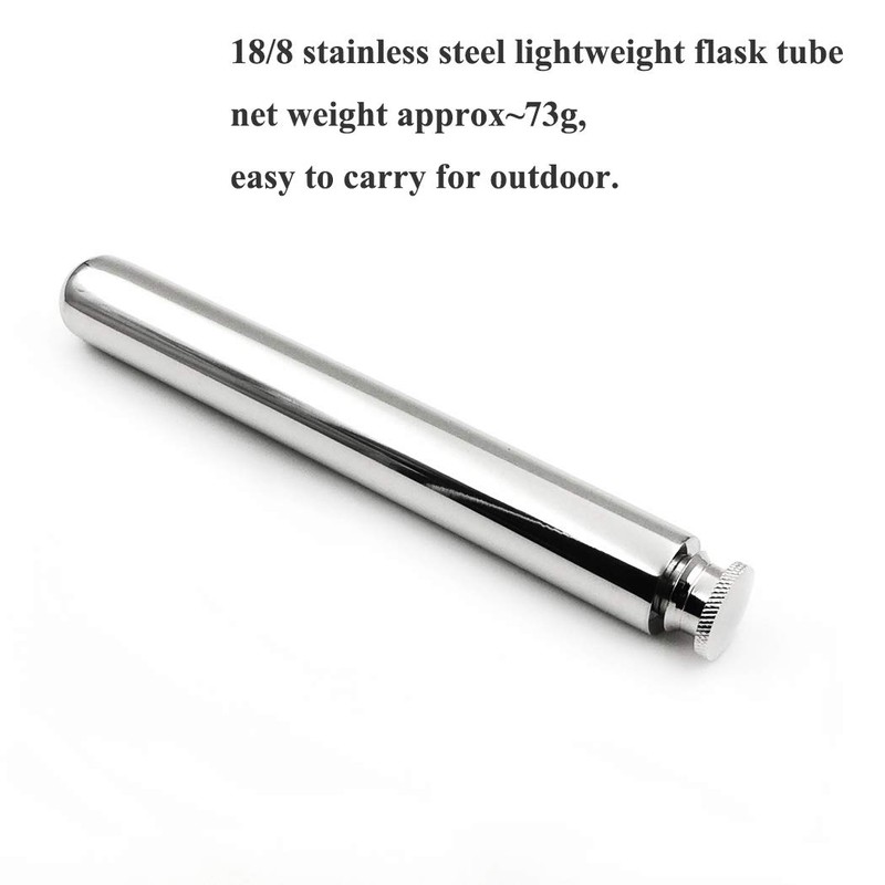 Lightweight Outdoor Flask Tube 7 Inches (approx~180mm) Length, 2.5oz (approx~73ml)
