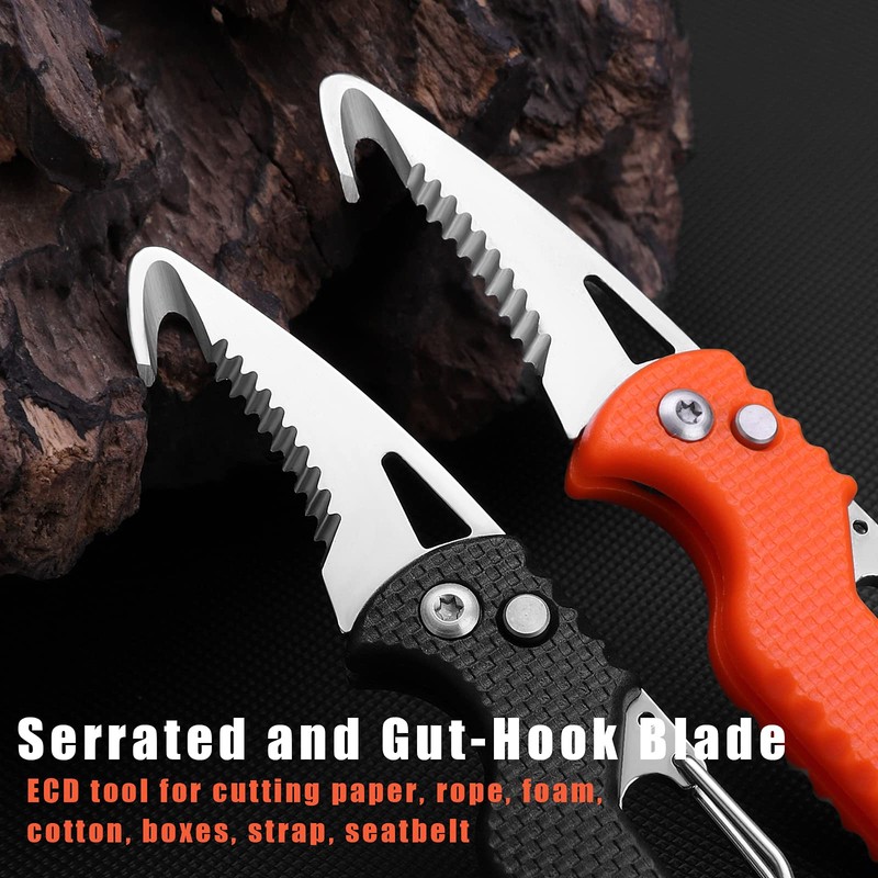 ITOKEY 2 Pack Safety Box Cutter, EDC Seat belt Cutter