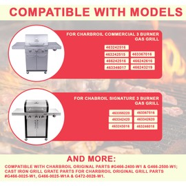 Emitter Plate & Grill Grate for Charbroil Commercial 3 Burner Gas Grill Parts 463242516 463242515 463367016 466242615 466242516 466242616 463346017, Parts for Charbroil Tru Infrared G466-0025-W1 Grill