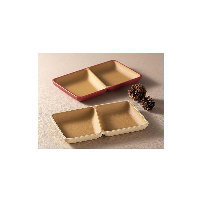 Canoe Earth Color Antibacterial Square Plate, S, 8.5 x 5.1