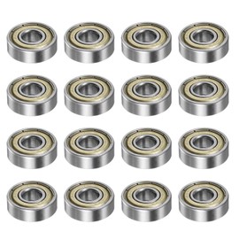 sourcing map 16pcs 608ZZ Deep Groove Ball Bearings 8mm Bore 22mm OD 7mm Thick Carbon Steel Double Shielded Z1 Bearing for Motors
