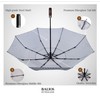 Balios Travel Folding Umbrella with Real Wood Handle Auto Open