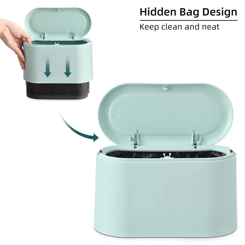 MEETOZ Mini Trash Can with Lid, Small Trash Can, Desk