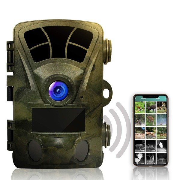 REXING Woodlens H2 - 4K Wi-Fi Trail Camera, 20MP CMOS Motion Sensor with Ultra Night Vision Distance, 512GB, AV Output 12 Month Standby Surveillance Cam for Hunting Games and Wildlife Monitoring (H2)