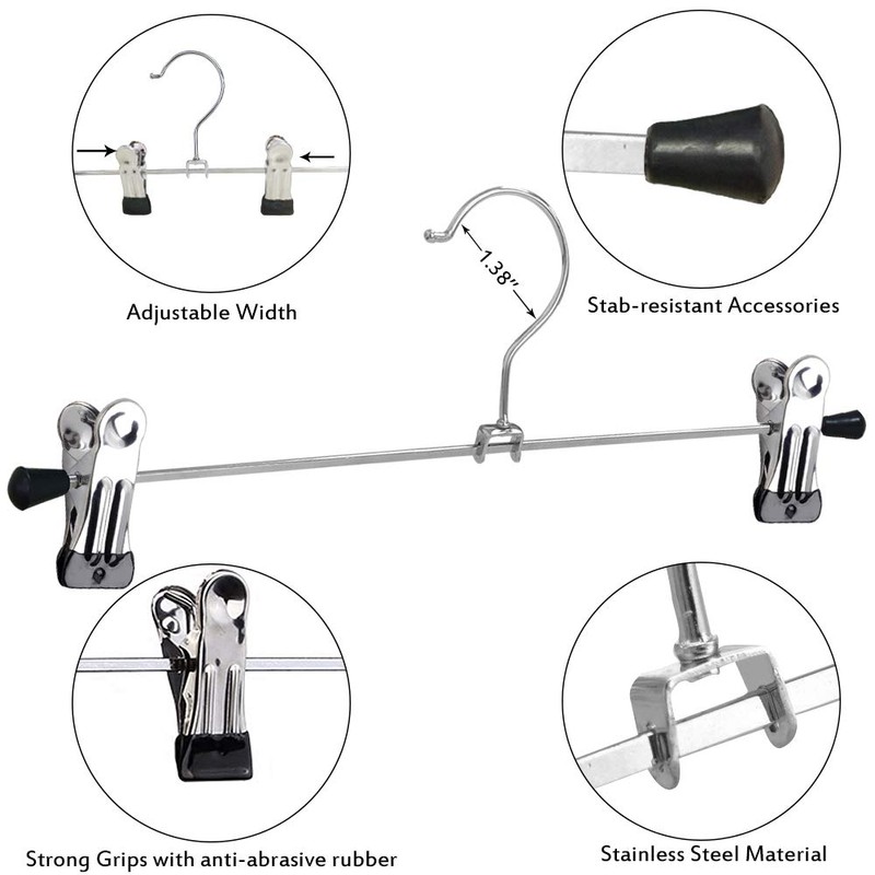 NORTHERN BROTHERS Pants Hangers with Clips Heavy Duty 20 Pack,