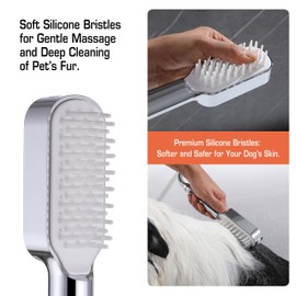 [Upgrade] Dog Shower Brush Set-Dog Shower Sprayer Attachment Kit-Pet Grooming and Dog Washing Tools with Extra-Long Hose-Pet Bathing and Cleaning with Shower Arm Diverter and Hand Held Dog Shower Head