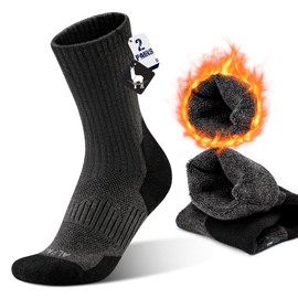 MAGISDU Alpaca Thermal Ski Crew Socks for Men Unisex 2 Pairs Compression Hiking Wool Boot Socks Thick Warm Winter Walking Running Anti Blister Size 3-15